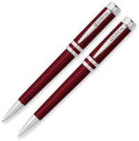 Набор FranklinCovey Freemont: шариковая ручка и карандаш 0.9мм. Цвет - красный. - Наборы