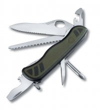 Нож перочинный VICTORINOX Swiss Soldier``s Knife 08, 111 мм, 10 функций, зелёный с чёрными вставками - Армейские 111 мм