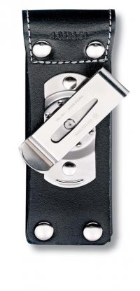 Чехол на ремень VICTORINOX для ножей 111 мм до 6 уровней, с поворотной клипсой, кожаный, чёрный - Чехлы