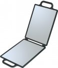 Зеркало заднего вида DEWAL, пластик, черное,складное, с двумя ручками 23х30см