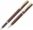 Набор Pierre Cardin PEN and PEN: ручка шариковая + роллер.Корпус - латунь.