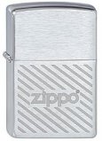 Зажигалка ZIPPO Stripes, латунь с покрытием Brushed  Chrome, серебристый, матовая, 36х12х56 мм