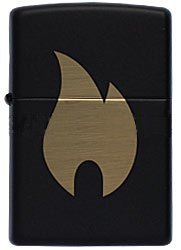 Зажигалка ZIPPO Flame Chromed, латунь с покрытием Black Matt, черный с пламенем, матовая, 36х12x56мм - Зажигалки - цена и заказ в Москве и Санкт-Петербурге, интернет-магазин ZaUglom