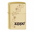 Зажигалка ZIPPO Stars, латунь с покрытием High Polish Brass, золотистый, глянцевая, 36х12x56 мм
