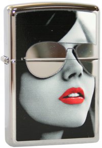 Зажигалка ZIPPO Sunglasses High Polish Chrome, латунь с ник.-хром.покрыт., серебр.,глянц.,36х56х12мм - Зажигалки - цена и заказ в Москве и Санкт-Петербурге, интернет-магазин ZaUglom