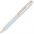 Шариковая ручка Cross Century II. Цвет - серебристый с золотистой отделкой.