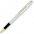 Ручка-роллер Cross Century II. Цвет - серебристый с золотистой отделкой.