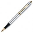 Перьевая ручка Cross Townsend. Цвет - серебристый с золотистой отделкой.