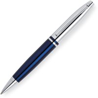 Шариковая ручка Cross Calais. Цвет - синий + серебристый. - Шариковые ручки 