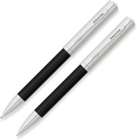Набор FranklinCovey Greenwich: шариковая ручка и карандаш 0.9мм. Цвет - черный + хромовый. - Наборы