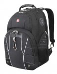 Рюкзак WENGER, чёрный/серебристый, полиэстер 900D/600D/искуственная кожа, 34x18x47 см, 29 л