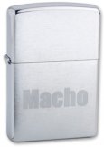 Зажигалка ZIPPO Macho Brushed Chrome, латунь с никеле-хром.покрыт., серебр., матов., 36х56х12 мм