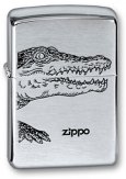Зажигалка ZIPPO Alligator Brushed Chrome,латунь,ник-хром.покр., сереб.,матов.,36х56х12мм