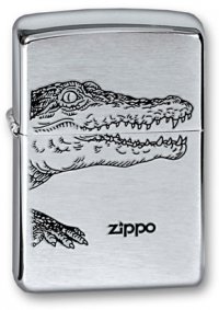 Зажигалка ZIPPO Alligator Brushed Chrome,латунь,ник-хром.покр., сереб.,матов.,36х56х12мм - Зажигалки - цена и заказ в Москве и Санкт-Петербурге, интернет-магазин ZaUglom