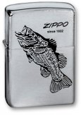 Зажигалка ZIPPO Black Bass Brushed Chrome, латунь с никеле-хром. покрыт., серебр., матов.,36х56х12мм