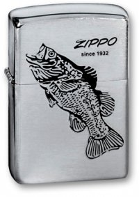 Зажигалка ZIPPO Black Bass Brushed Chrome, латунь с никеле-хром. покрыт., серебр., матов.,36х56х12мм - Зажигалки - цена и заказ в Москве и Санкт-Петербурге, интернет-магазин ZaUglom