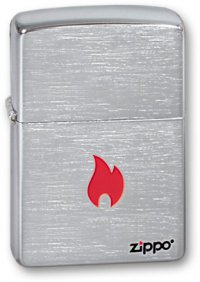 Зажигалка ZIPPO Flame Brushed Chrome, латунь с никеле-хромовым покрыт. серебр., матовая, 36х56х12 мм - Зажигалки - цена и заказ в Москве и Санкт-Петербурге, интернет-магазин ZaUglom