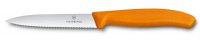 Нож для овощей VICTORINOX SwissClassic, лезвие 10 см с серейторной заточкой, оранжевый - Нож для овощей