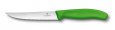 Нож для стейков и пиццы VICTORINOX SwissClassic "Gourmet", 12 см, с серейторной заточкой, зелёный