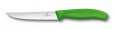 Нож для стейков и пиццы VICTORINOX SwissClassic "Gourmet", 12 см, с серейторной заточкой, зелёный