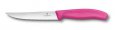 Нож для стейков и пиццы VICTORINOX SwissClassic "Gourmet", 12 см, с серейторной заточкой, розовый