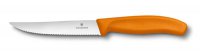 Нож для стейков и пиццы VICTORINOX SwissClassic "Gourmet", 12 см, с серейторной заточкой, оранжевый - Нож для стейков и пиццы