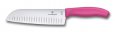 Нож сантоку VICTORINOX SwissClassic, рифлёное лезвие 17 см, розовый