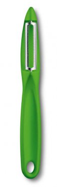Нож для чистки овощей VICTORINOX универсальный, двустороннее зубчатое лезвие, зелёная рукоять