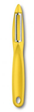Нож для чистки овощей VICTORINOX универсальный, двустороннее зубчатое лезвие, жёлтая рукоять