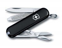 Нож-брелок VICTORINOX Classic SD, 58 мм, 7 функций, чёрный - Карманные 58 мм
