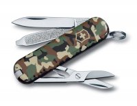 Нож-брелок VICTORINOX Classic SD "Camouflage", 58 мм, 7 функций, камуфляж - Карманные 58 мм