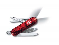 Нож-брелок VICTORINOX Swiss Lite, 58 мм, 7 функций, полупрозрачный красный - Карманные 58 мм