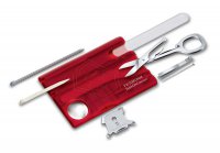 Швейцарская карточка VICTORINOX SwissCard Nailcare, 13 функций, полупрозрачная красная - Швейцарская карточка