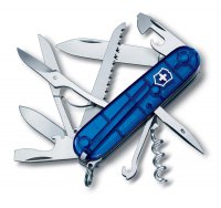 Нож перочинный VICTORINOX Huntsman, 91 мм, 15 функций, полупрозрачный синий - Армейские 91/93 мм