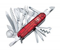 Нож перочинный VICTORINOX Swiss Champ, 91 мм, 33 функции, полупрозрачный красный - Армейские 91/93 мм