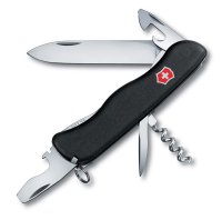 Нож перочинный VICTORINOX Nomad, 111 мм, 11 функций, с фиксатором лезвия, чёрный - Армейские 111 мм