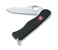 Нож перочинный VICTORINOX Sentinel Clip, 111 мм, 5 функций, с фиксатором лезвия, чёрный - Армейские 111 мм