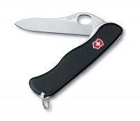 Нож перочинный VICTORINOX Sentinel One Hand, 111 мм, 4 функции, с фиксатором лезвия, чёрный - Армейские 111 мм