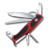 Нож перочинный VICTORINOX RangerGrip 79, 130 мм, 12 функций, с фиксатором лезвия, красный с чёрным - Карманные 130 мм