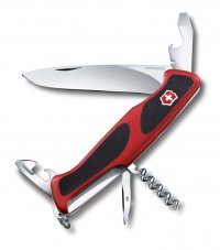 Нож перочинный VICTORINOX RangerGrip 68, 130 мм, 11 функций, с фиксатором лезвия, красный с чёрным - Карманные 130 мм