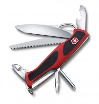 Нож перочинный VICTORINOX RangerGrip 78, 130 мм, 12 функций, с фиксатором лезвия, красный с чёрным - Карманные 130 мм