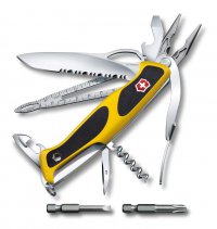 Нож перочинный VICTORINOX RangerGrip Boatsman, 130 мм, 22 функции, с фиксатором, жёлтый с чёрным - Карманные 130 мм