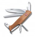 Нож перочинный VICTORINOX RangerWood 55, 130 мм, 10 функций, с фиксатором, рукоять из орехового дерева
