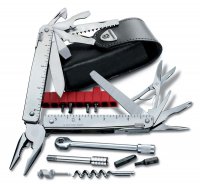 Мультитул VICTORINOX SwissTool X Plus Ratchet, 115 мм, 40 функций, в кожаным чехле - Мультитулы