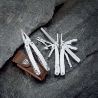 Мультитул VICTORINOX SwissTool Spirit XC, 105 мм, 26 функций, в кожаным чехле с вращающейся клипсой - Мультитулы