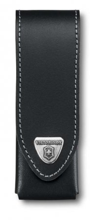 Чехол на ремень VICTORINOX для ножей 111 мм толщиной до 6 уровней, кожаный, чёрный - Чехлы