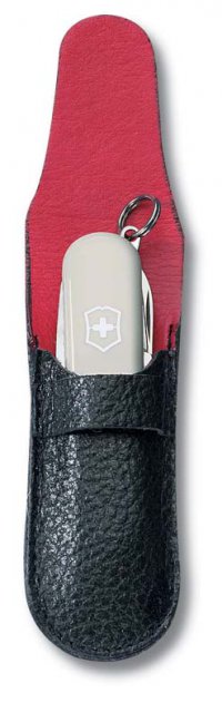Чехол VICTORINOX для ножей-брелоков 58 мм толщиной 2-3 уровня, кожаный, чёрный - Чехлы