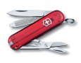 Нож-брелок VICTORINOX Classic SD, 58 мм, 7 функций, полупрозрачный красный