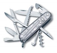 Нож перочинный VICTORINOX Huntsman, 91 мм, 15 функций, полупрозрачный серебристый - Армейские 91/93 мм