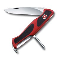 Нож перочинный VICTORINOX RangerGrip 53, 130 мм, 5 функций, с фиксатором лезвия, красный с чёрным - Карманные 130 мм
